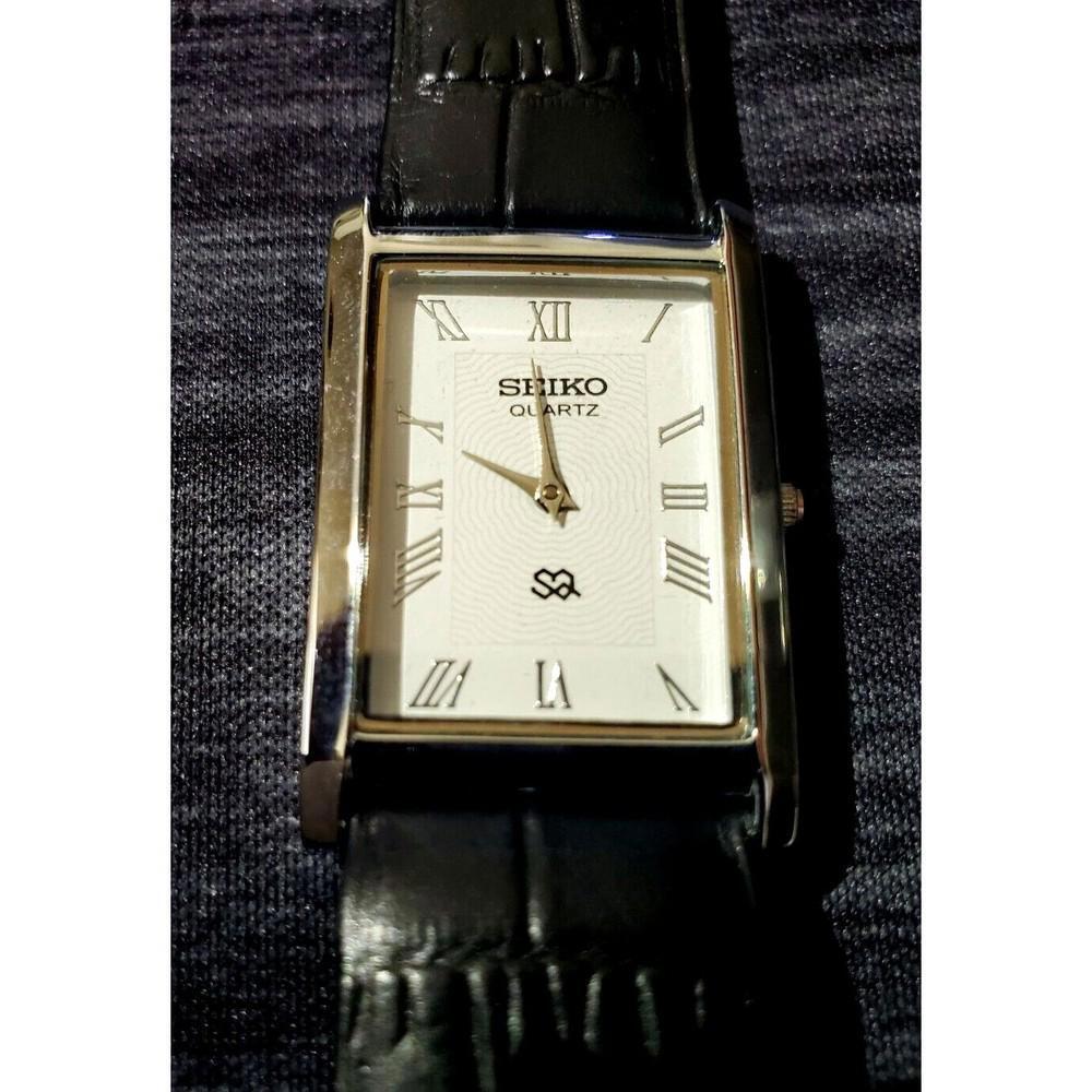 RARE NOS Seiko Men Tank Gorgeous White Dial Dress Watch * - Picture 3 of 9